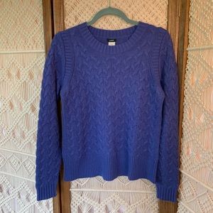 Blue honeycomb wool sweater